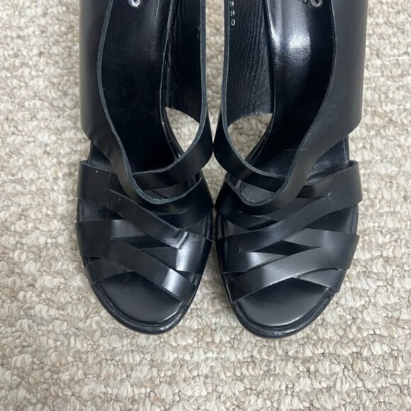 Rocco P. Women's Black Strappy Slip On Slingback Open Toe Heels Size 36 - Picture 2 of 12